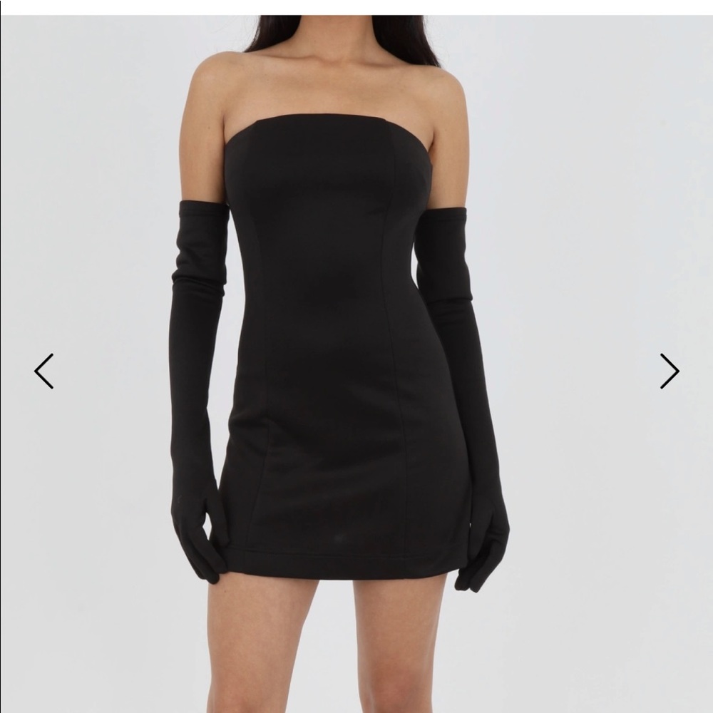 Sold! Black scuba cupid dress and gloves